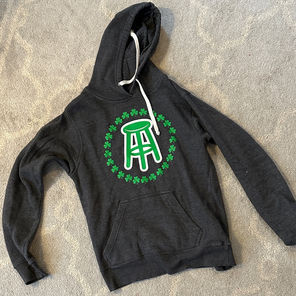 Gray Hoodie with Green Logo